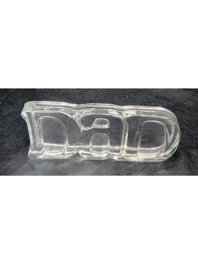 Vintage Avon 1983 DAD Clear Glass Paper Weight Office Decor Father's Day